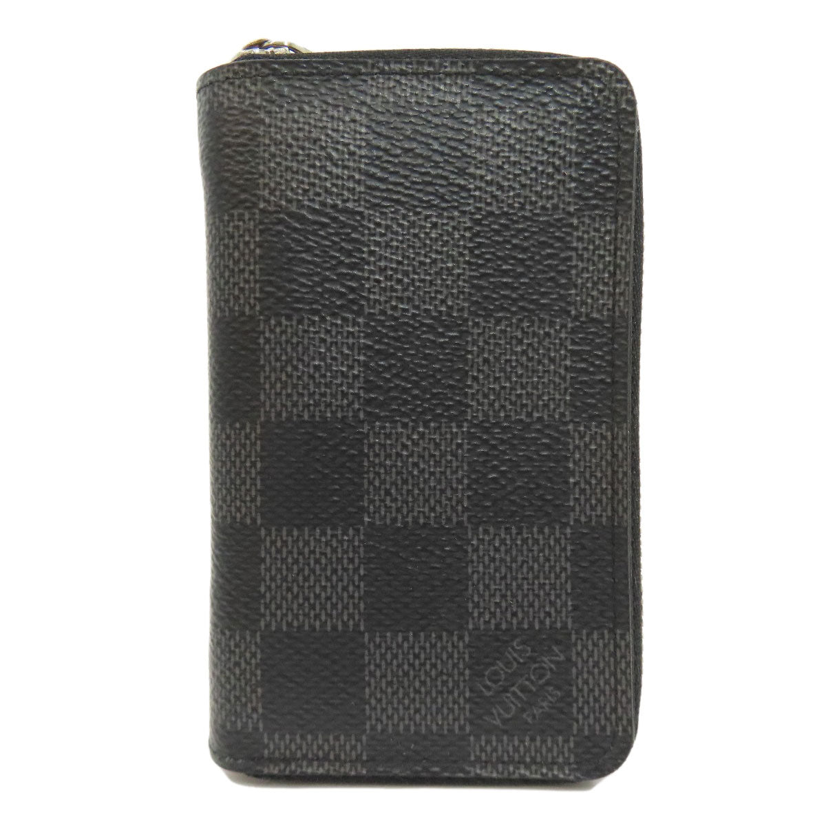 LOUIS VUITTON Coin case N63076 Damier canvas black Zippy coin purse mens(Unisex) Used Authentic