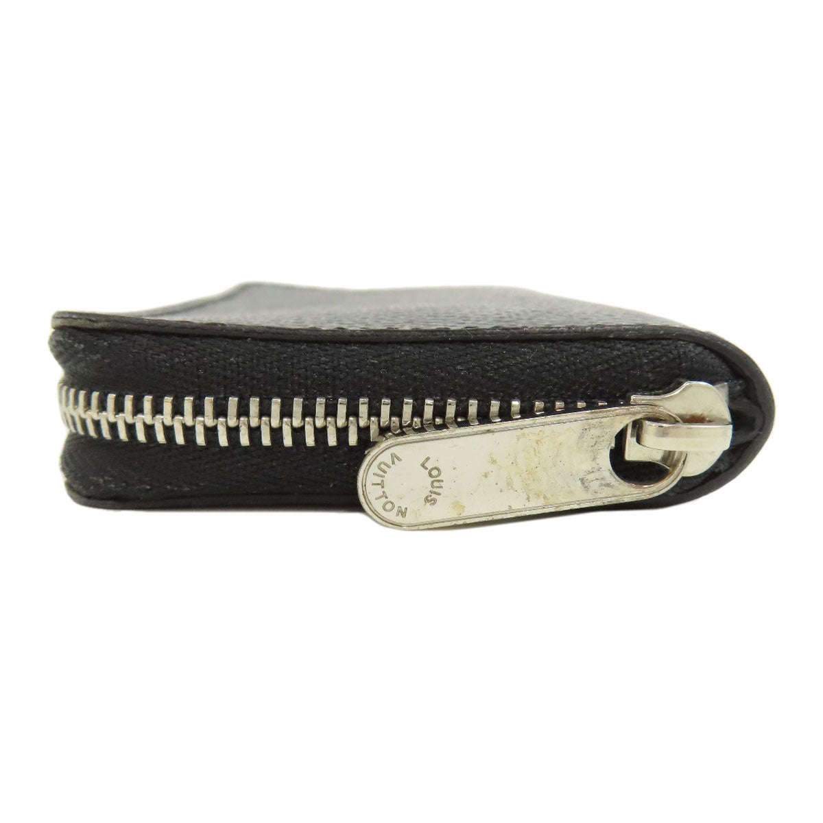 LOUIS VUITTON Coin case N63076 Damier canvas black Zippy coin purse mens(Unisex) Used Authentic