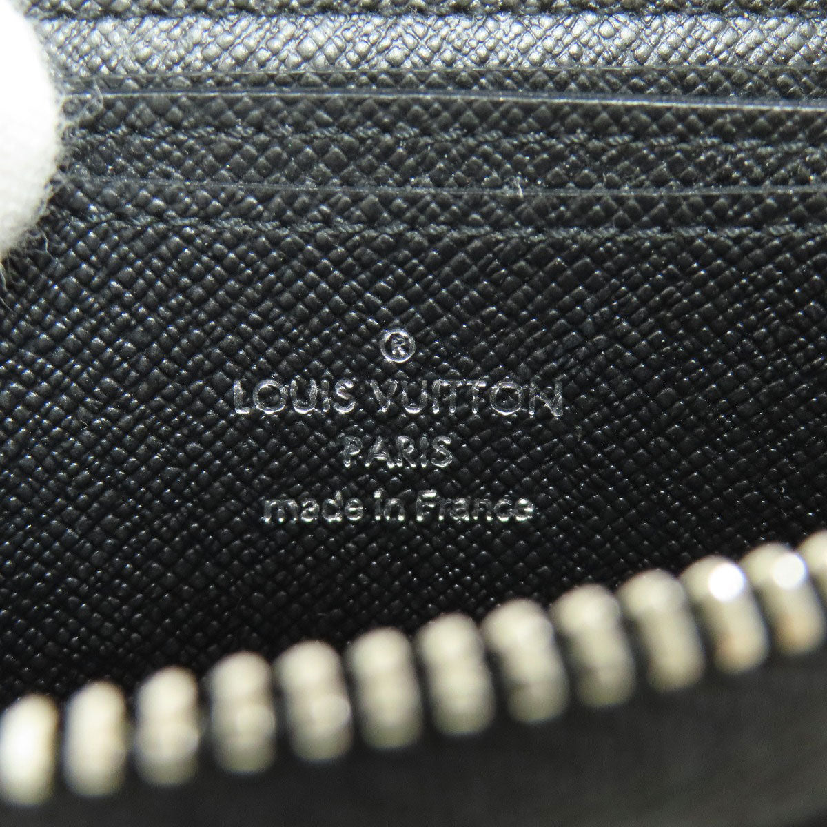 LOUIS VUITTON Coin case N63076 Damier canvas black Zippy coin purse mens(Unisex) Used Authentic