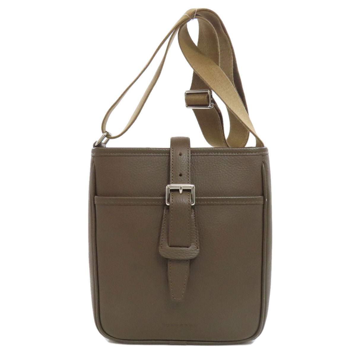 BURBERRY Shoulder Bag leather Brown logo Women Used Authentic