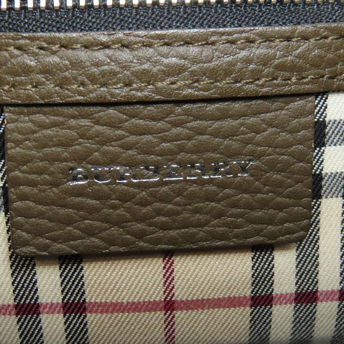 BURBERRY Shoulder Bag leather Brown logo Women Used Authentic