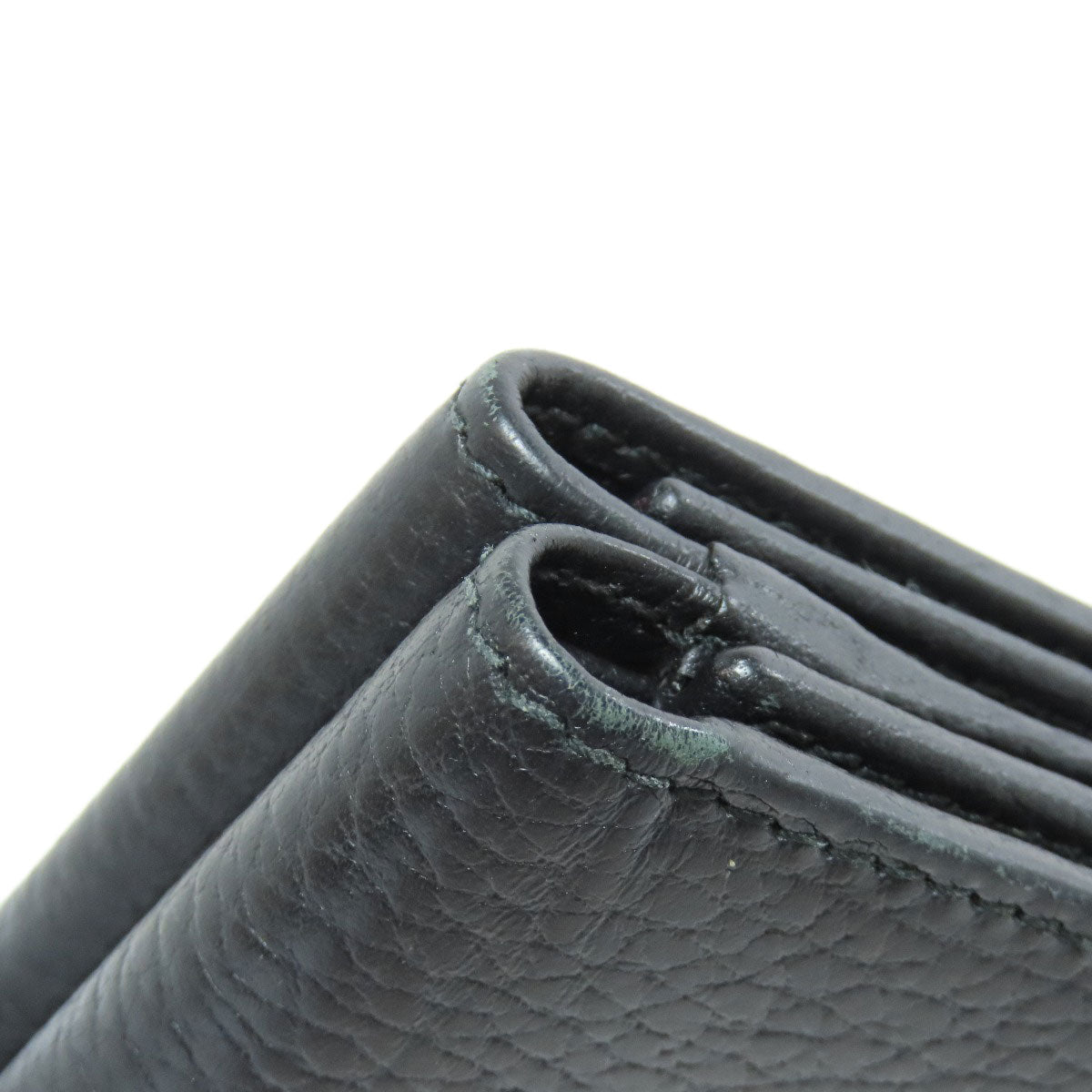 GUCCI Bifold Wallet 474746 leather black GG Marmont Tri-Fold Wallet Women Used Authentic