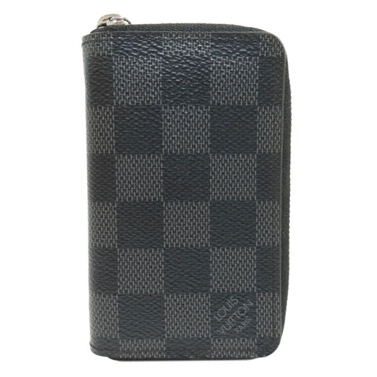 LOUIS VUITTON Coin case N63076 Damier canvas gray Zippy coin purse mens Used Authentic