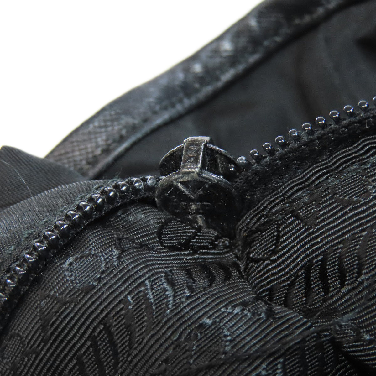 PRADA Shoulder Bag Nylon black logoMetal Women Used Authentic