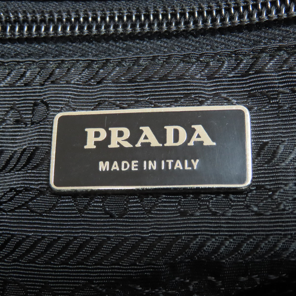 PRADA Shoulder Bag Nylon black logoMetal Women Used Authentic