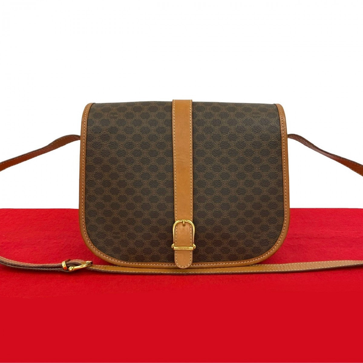 CELINE Shoulder Bag leather Brown