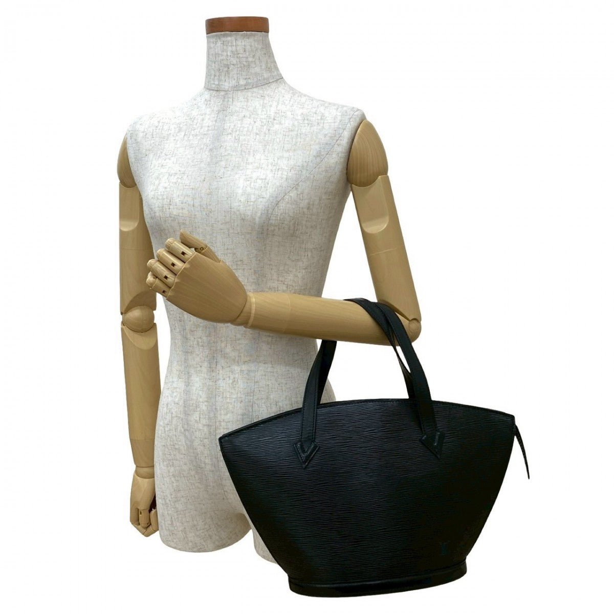 LOUIS VUITTON Handbag leather black Epi Sun jack