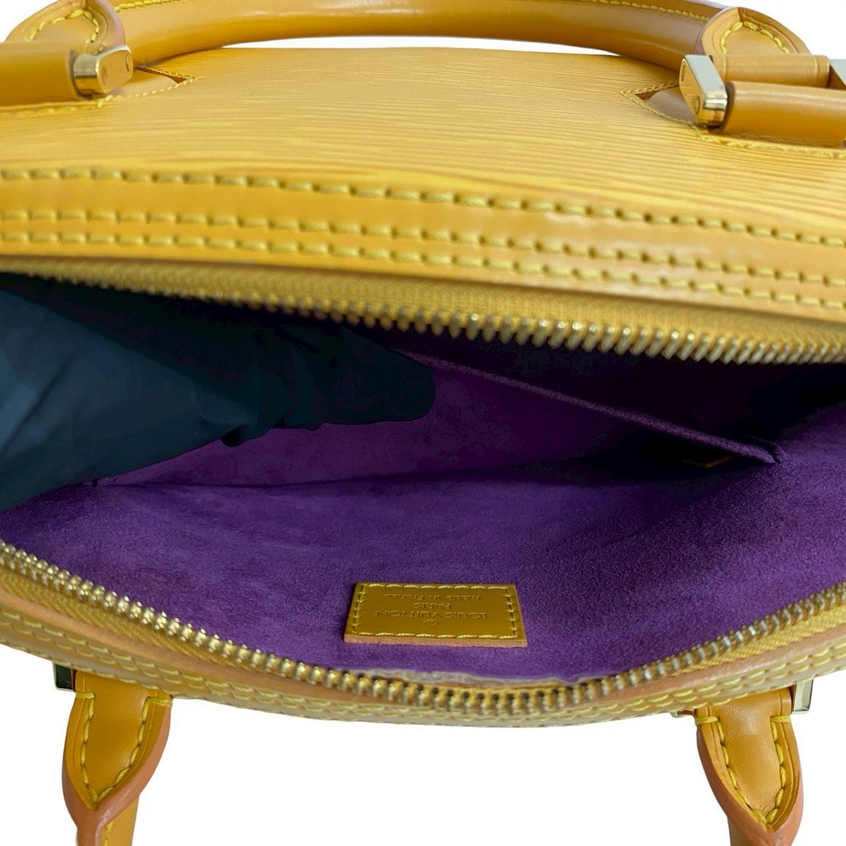 LOUIS VUITTON Handbag leather yellow Epi jasmine