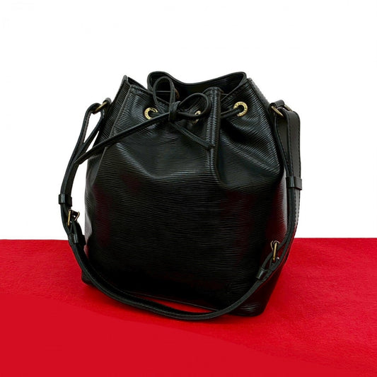 LOUIS VUITTON Shoulder Bag leather black Epi Petit Noe