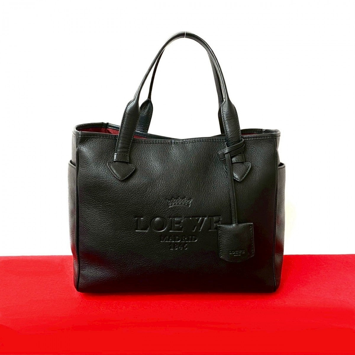 LOEWE Tote Bag leather black Heritage