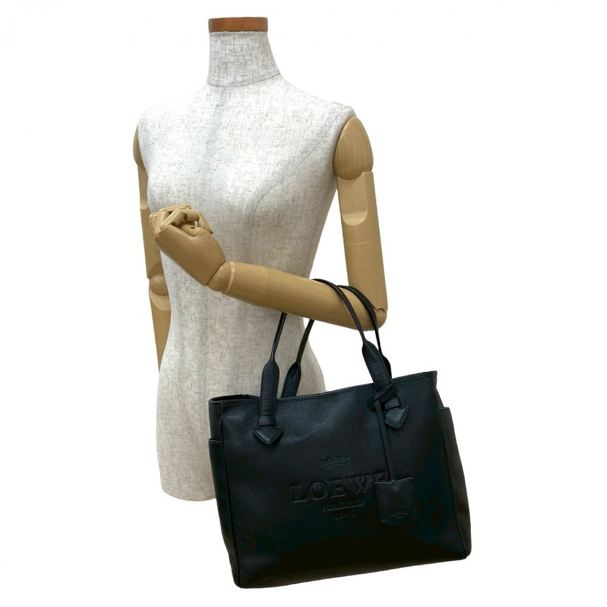 LOEWE Tote Bag leather black Heritage