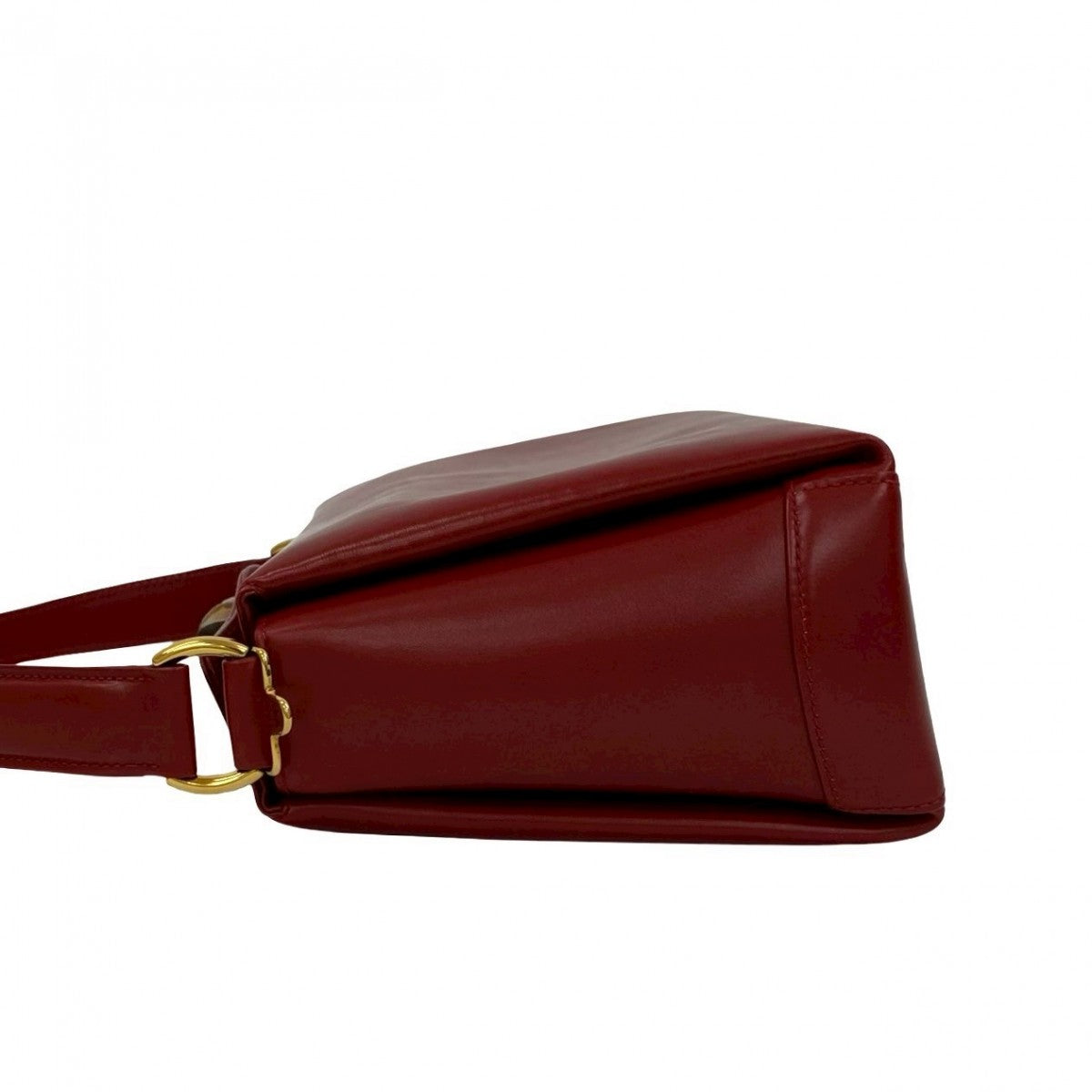 GUCCI Handbag Calfskin Red Bamboo