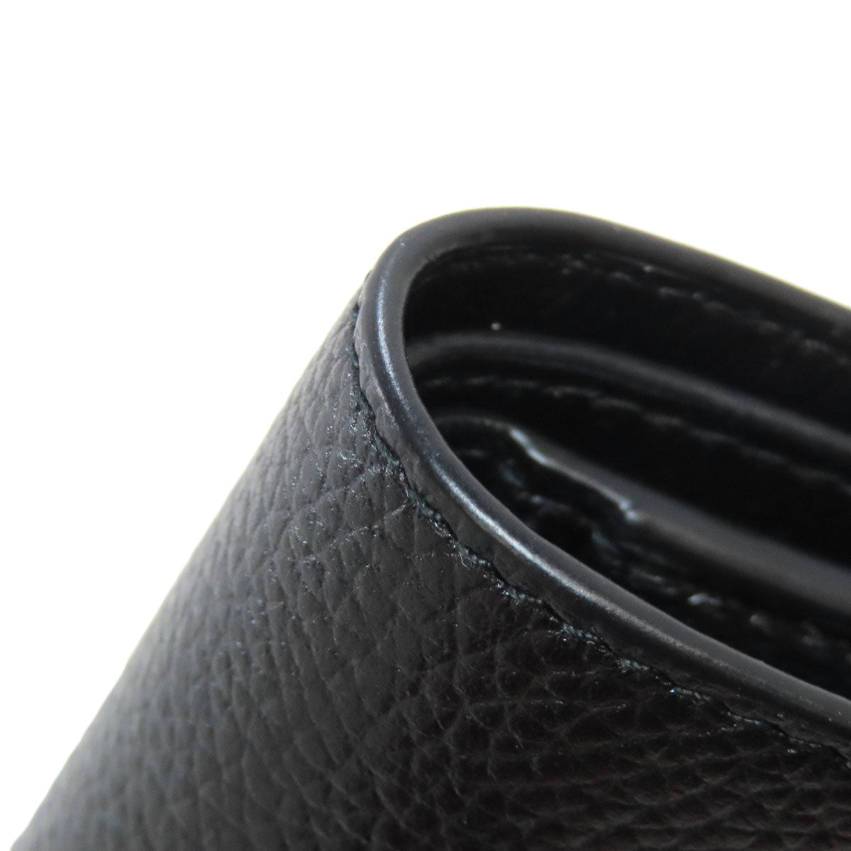 BALENCIAGA Bifold Wallet 594315 leather black logo mens Used Authentic