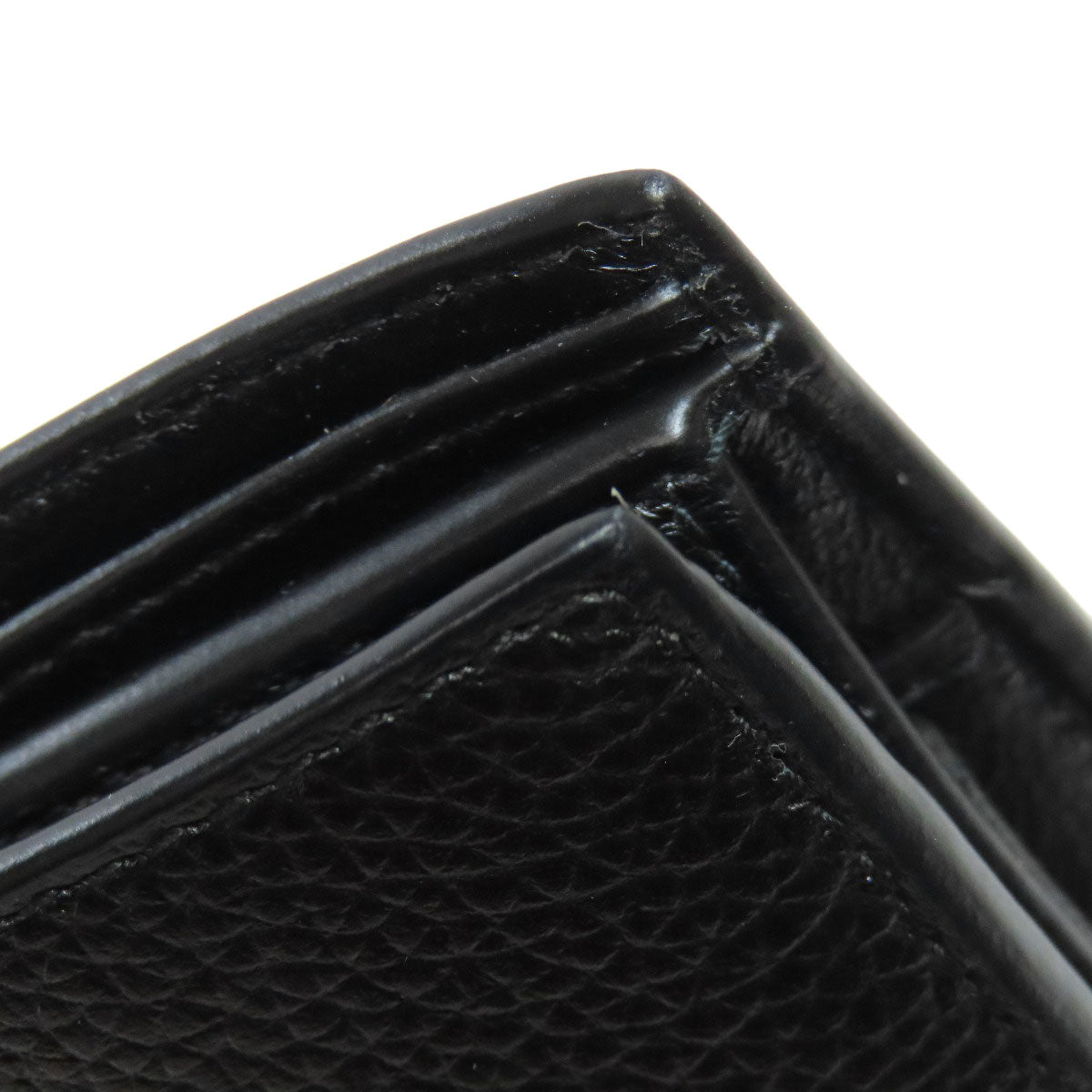 BALENCIAGA Bifold Wallet 594315 leather black logo mens Used Authentic