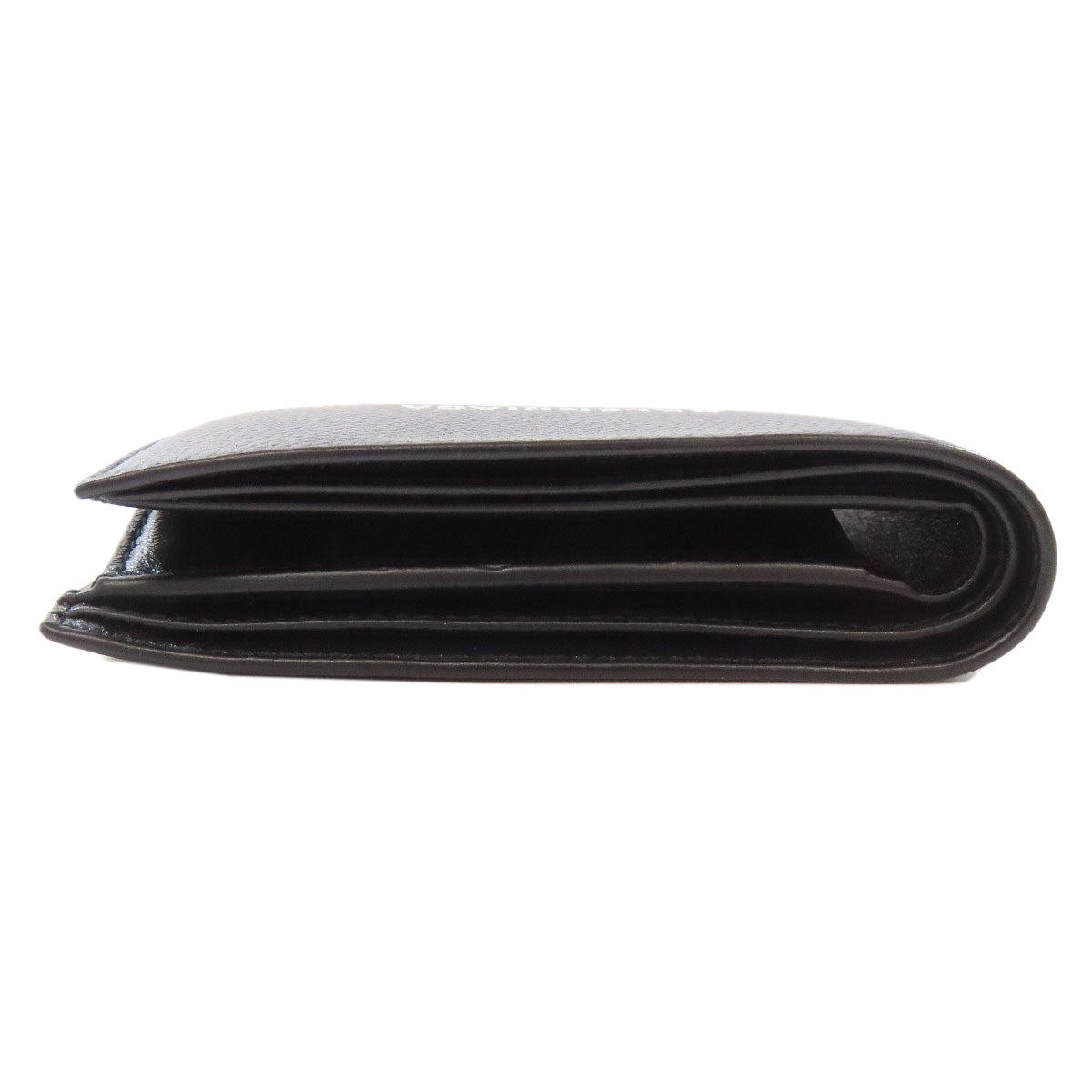 BALENCIAGA Bifold Wallet 594315 leather black logo mens Used Authentic