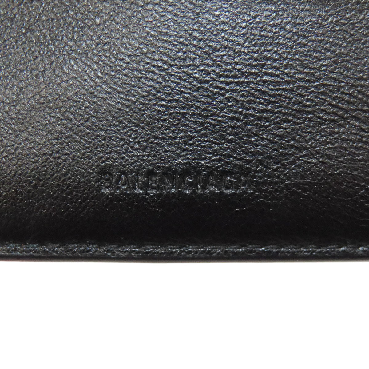 BALENCIAGA Bifold Wallet 594315 leather black logo mens Used Authentic
