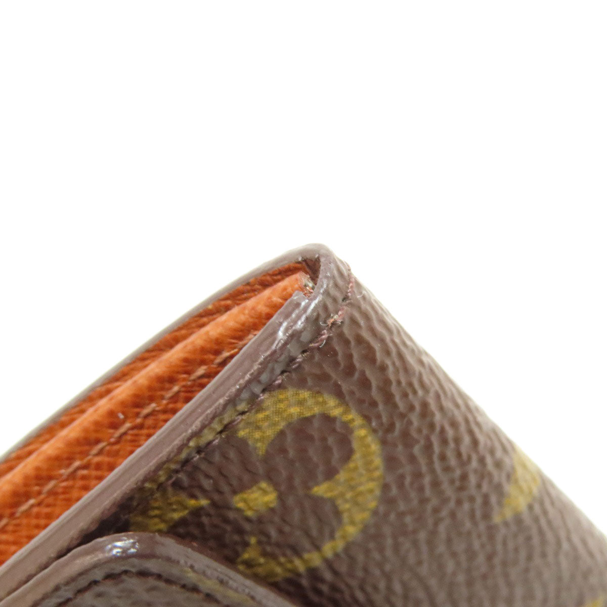 LOUIS VUITTON Coin case M61930 Monogram canvas Brown Portonet Plat Women Used Authentic