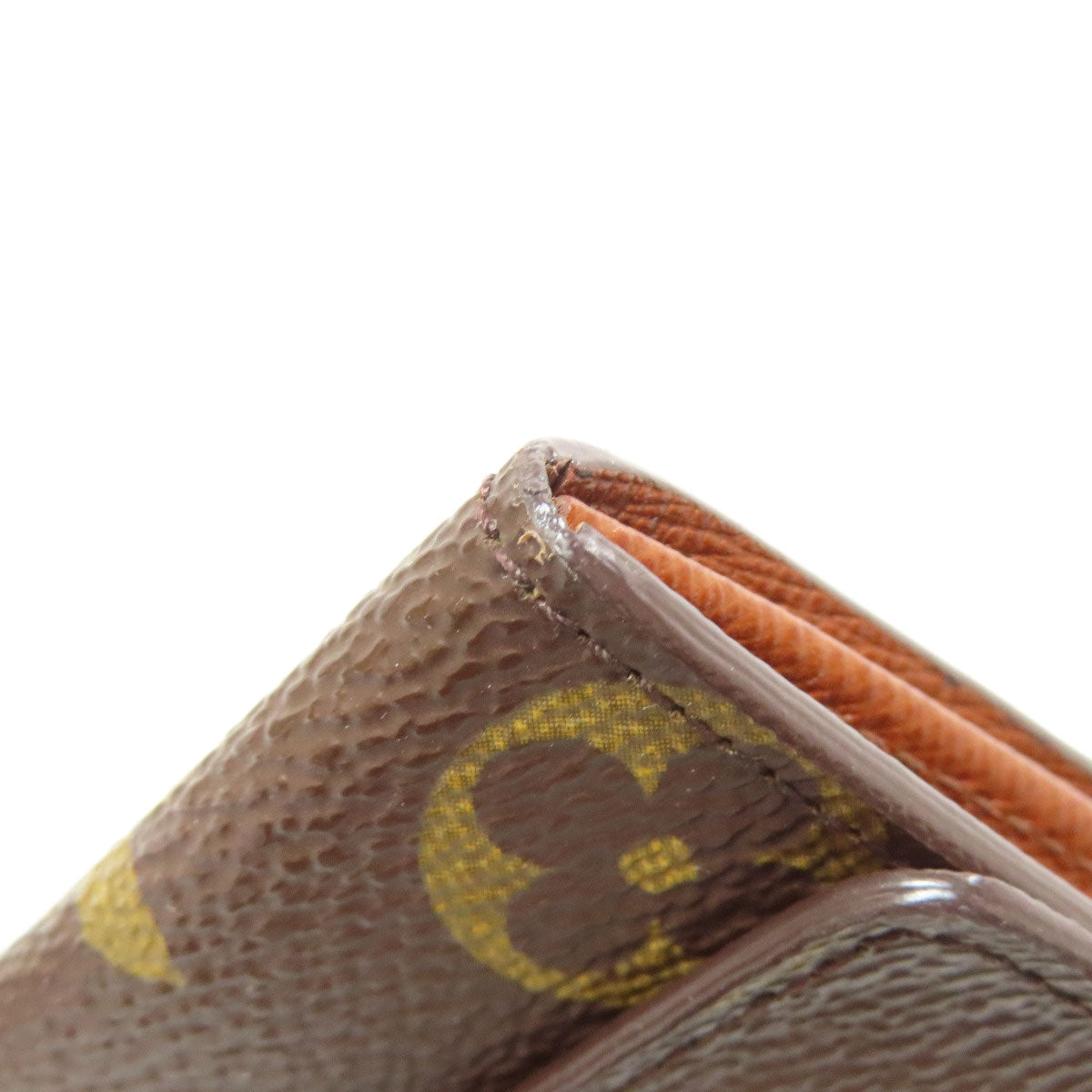 LOUIS VUITTON Coin case M61930 Monogram canvas Brown Portonet Plat Women Used Authentic