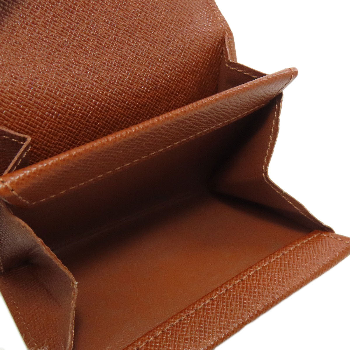 LOUIS VUITTON Coin case M61930 Monogram canvas Brown Portonet Plat Women Used Authentic