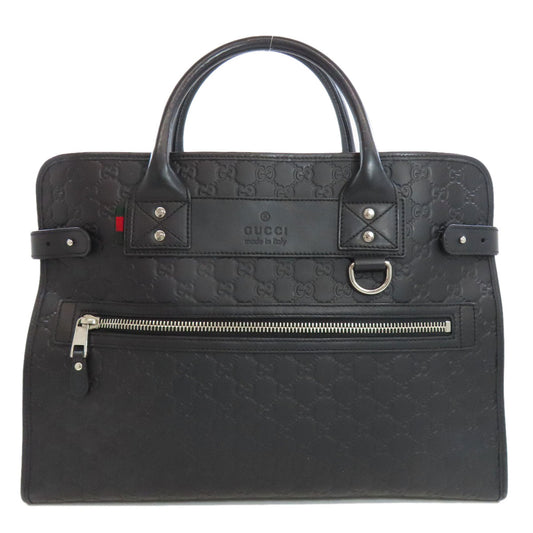 GUCCI Tote Bag 246410 Calfskin black GG Signature Shima Women Used Authentic