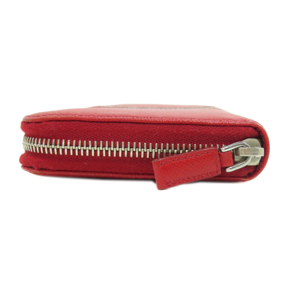 PRADA Long Wallet Purse Safiano Red logo Women Used Authentic