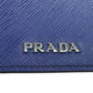 PRADA Long Wallet Purse Safiano blue Shoulder wallet Women Used Authentic