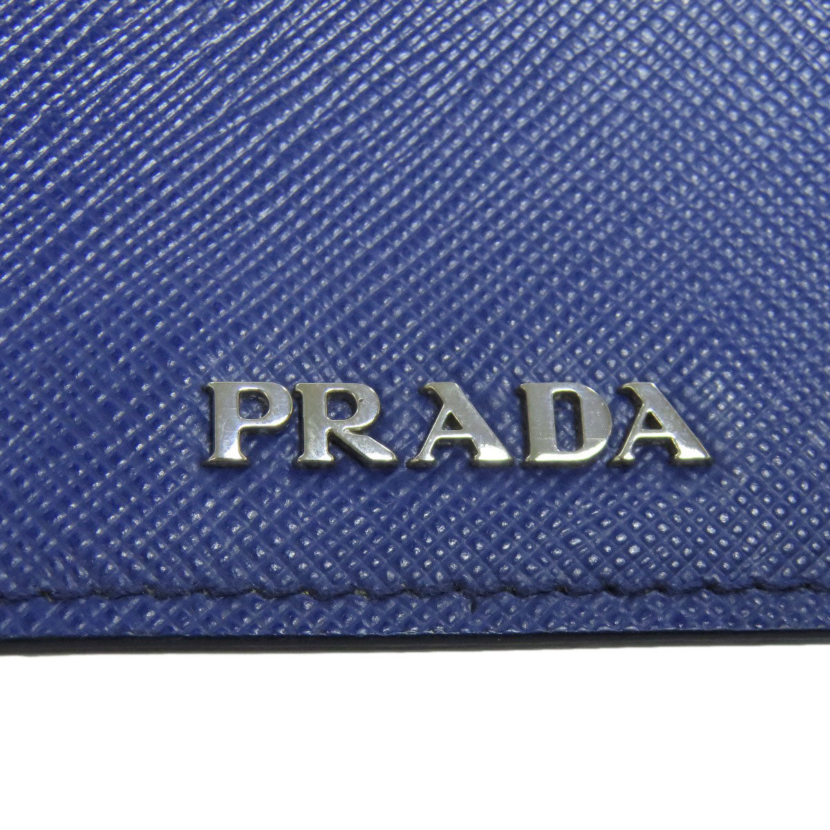 PRADA Long Wallet Purse Safiano blue Shoulder wallet Women Used Authentic