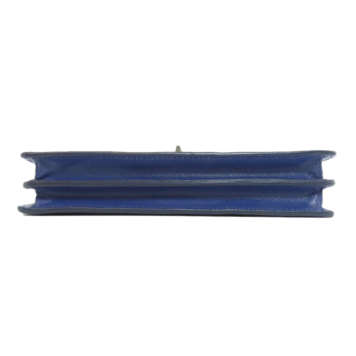 PRADA Long Wallet Purse Safiano blue Shoulder wallet Women Used Authentic