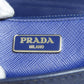 PRADA Long Wallet Purse Safiano blue Shoulder wallet Women Used Authentic