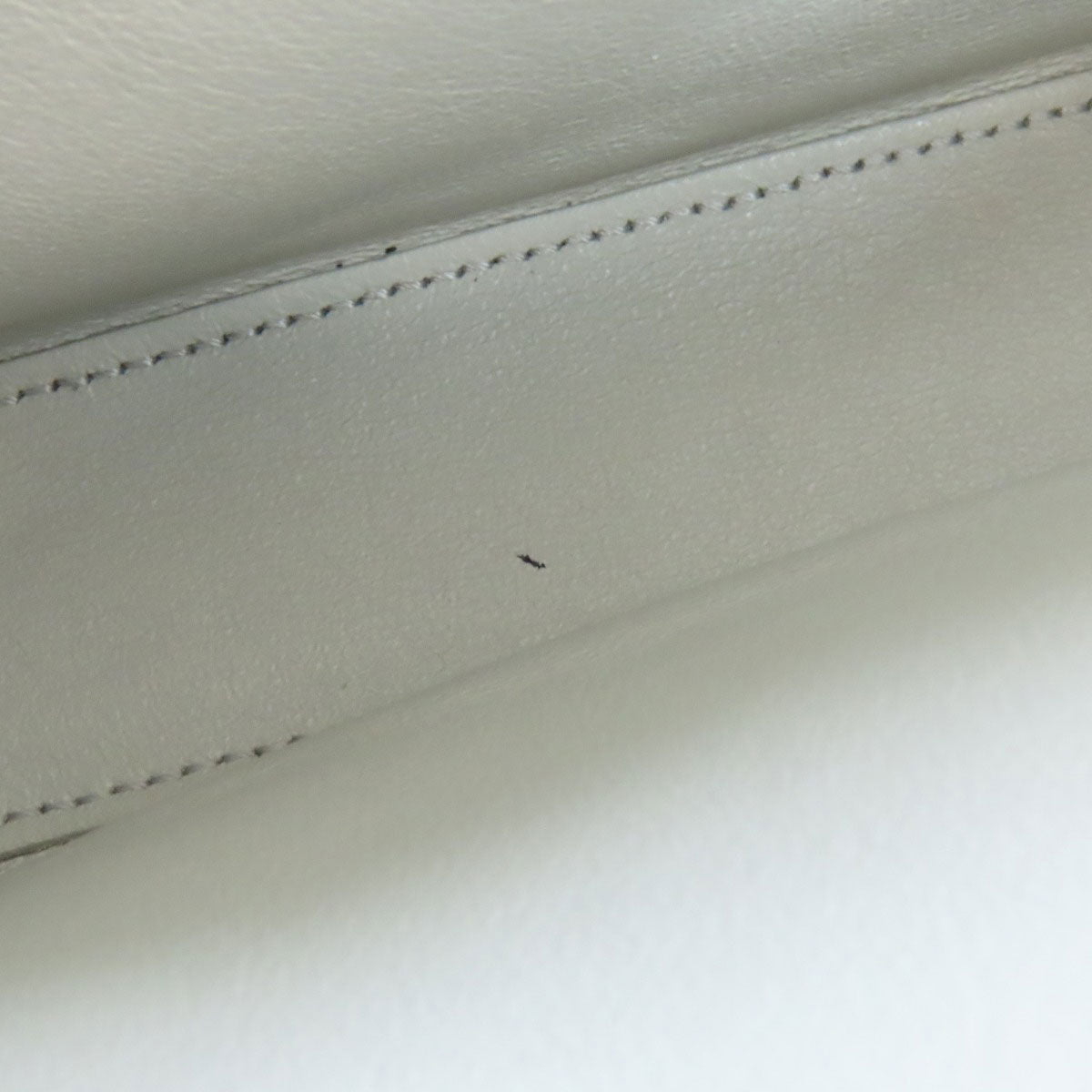 CELINE Shoulder Bag leather gray CMetal Women Used Authentic