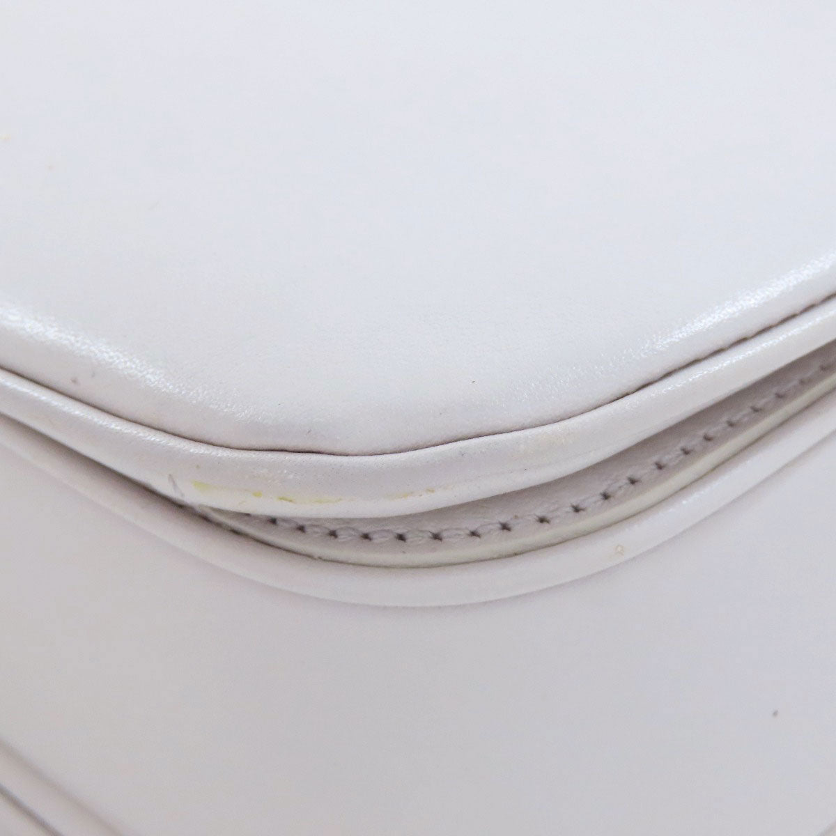 CELINE Shoulder Bag leather gray CMetal Women Used Authentic