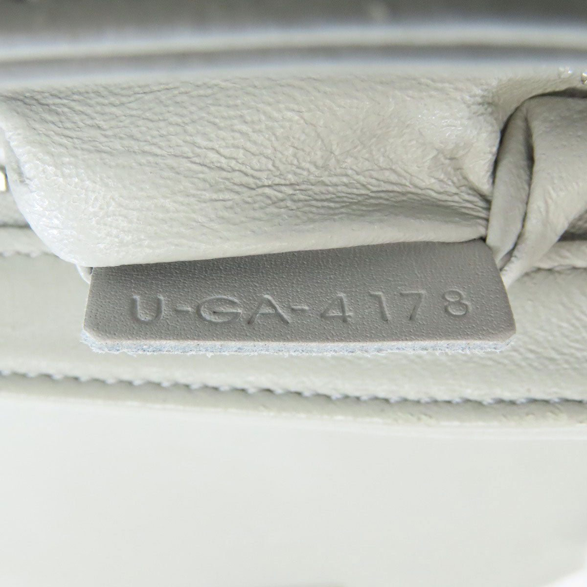 CELINE Shoulder Bag leather gray CMetal Women Used Authentic