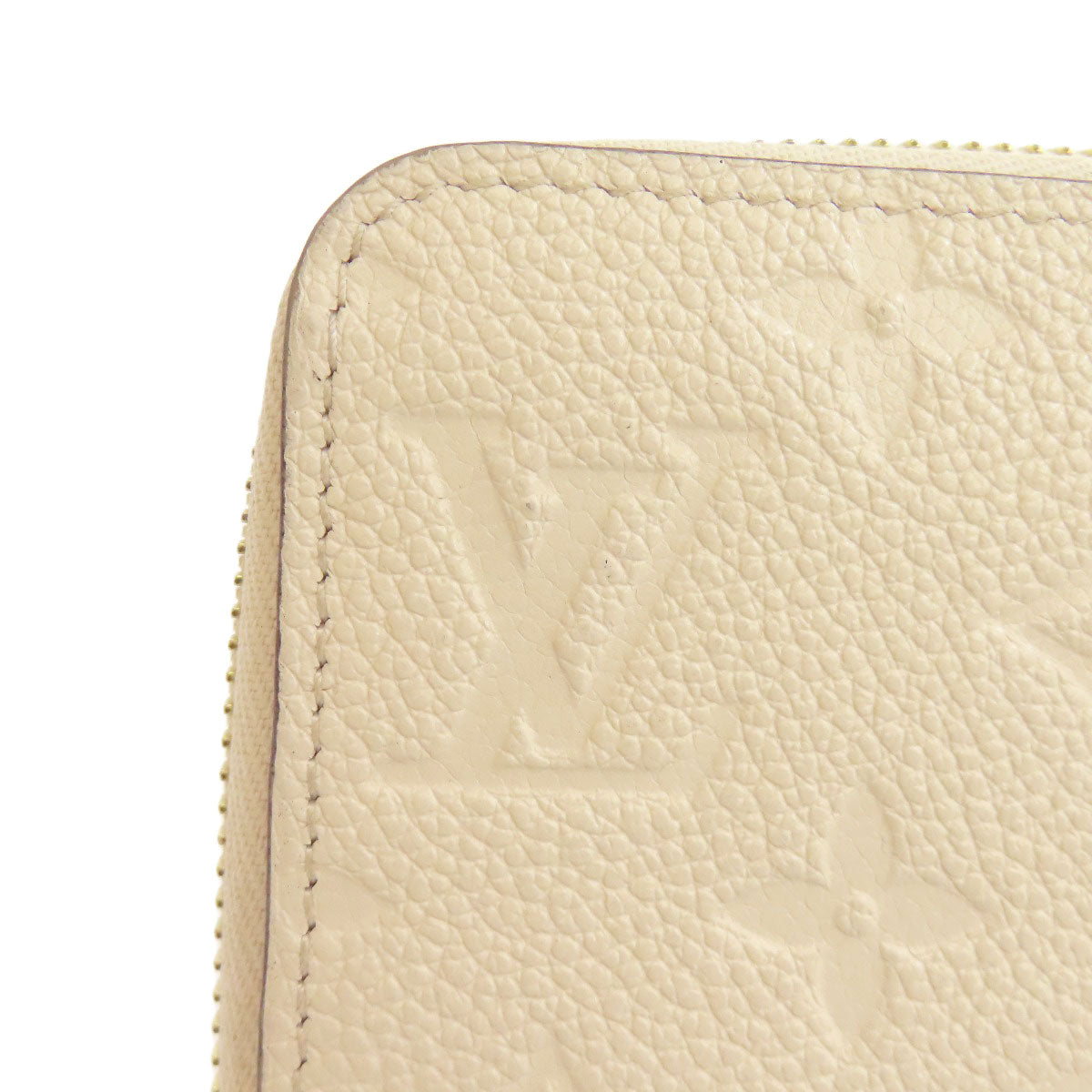 LOUIS VUITTON Long Wallet Purse M82212 Ann Platt white Zippy wallet Women Used Authentic