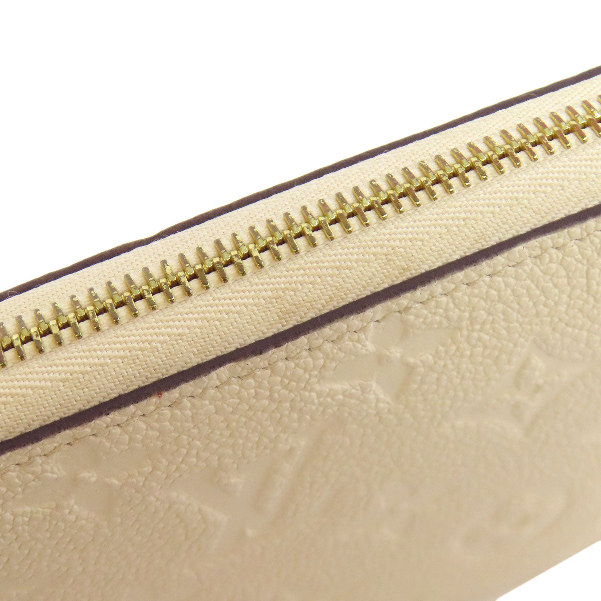 LOUIS VUITTON Long Wallet Purse M82212 Ann Platt white Zippy wallet Women Used Authentic