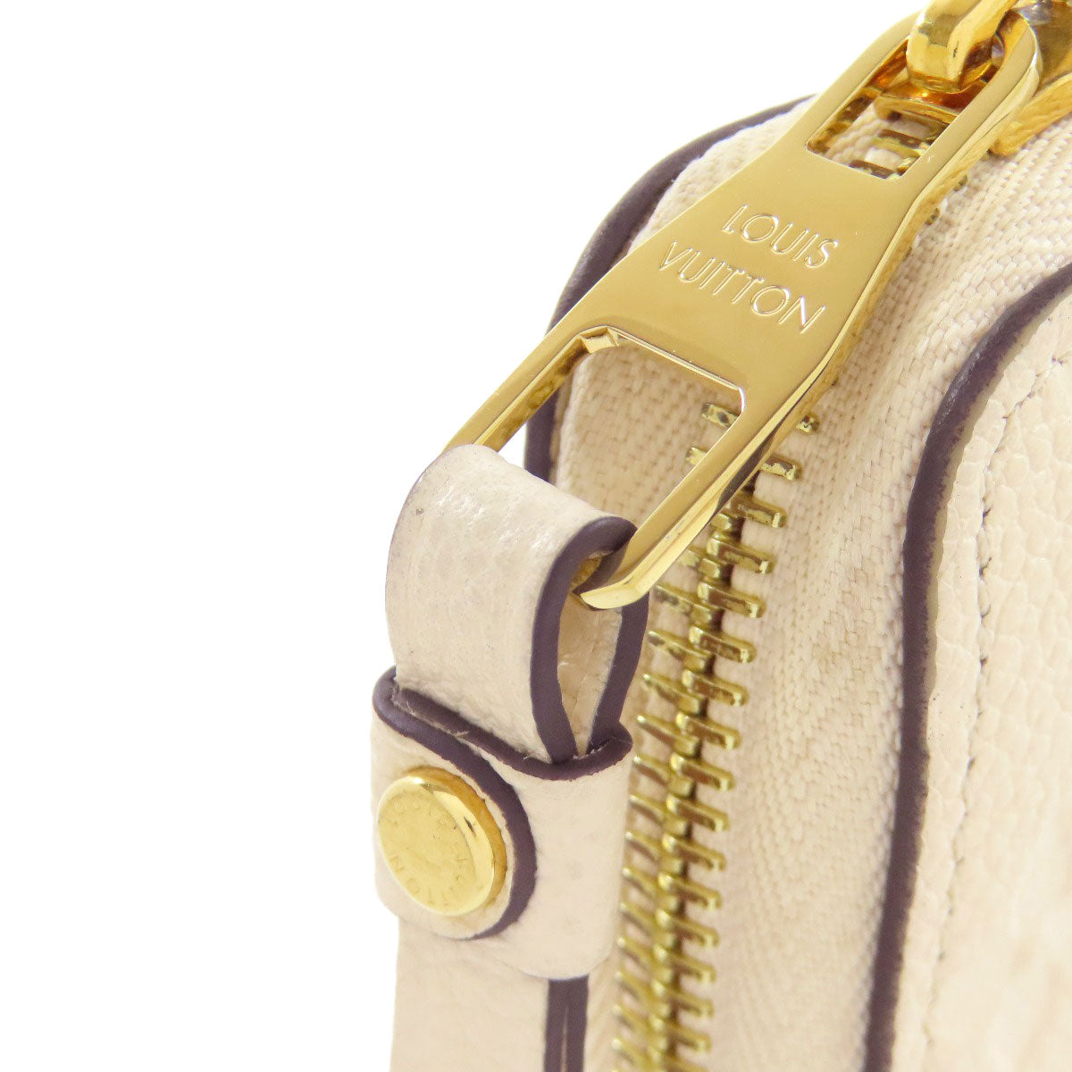 LOUIS VUITTON Long Wallet Purse M82212 Ann Platt white Zippy wallet Women Used Authentic