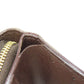 LOUIS VUITTON Bifold Wallet M61668 Damier canvas Brown Compact zip Women Used Authentic