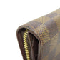 LOUIS VUITTON Bifold Wallet M61668 Damier canvas Brown Compact zip Women Used Authentic