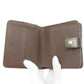 LOUIS VUITTON Bifold Wallet M61668 Damier canvas Brown Compact zip Women Used Authentic