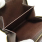 LOUIS VUITTON Bifold Wallet M61668 Damier canvas Brown Compact zip Women Used Authentic