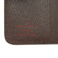 LOUIS VUITTON Bifold Wallet M61668 Damier canvas Brown Compact zip Women Used Authentic