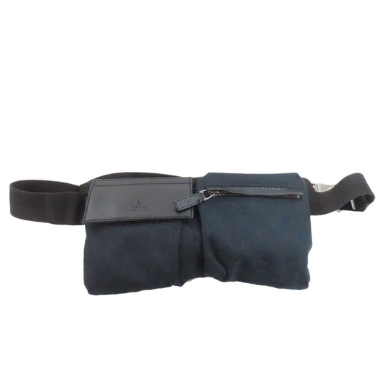 GUCCI Hip bag 162962 canvas black GG Women Used Authentic
