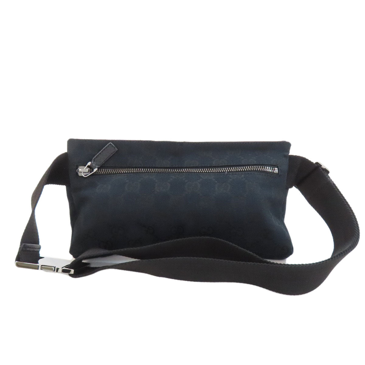 GUCCI Hip bag 162962 canvas black GG Women Used Authentic
