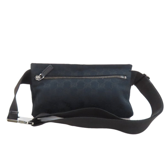 GUCCI Hip bag 162962 canvas black GG Women Used Authentic