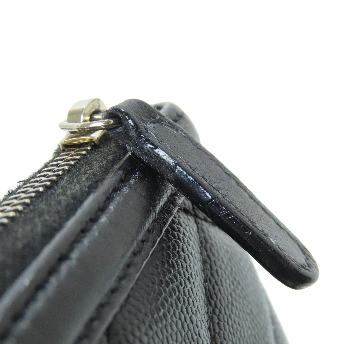 CHANEL Long Wallet Purse Grained Calfskin Skin black Matelasse Gold Metal