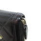 CHANEL Long Wallet Purse Grained Calfskin Skin black Matelasse Gold Metal