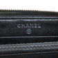 CHANEL Long Wallet Purse Grained Calfskin Skin black Matelasse Gold Metal