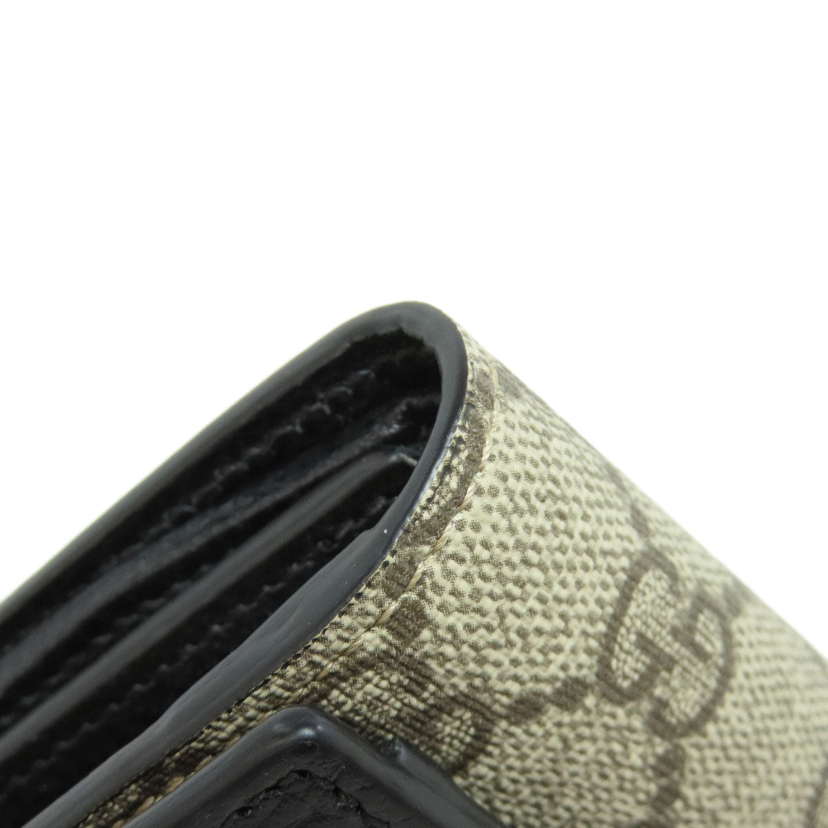 GUCCI Bifold Wallet 598587 leather black Double G Bicolor Medium Wallet Women Used Authentic
