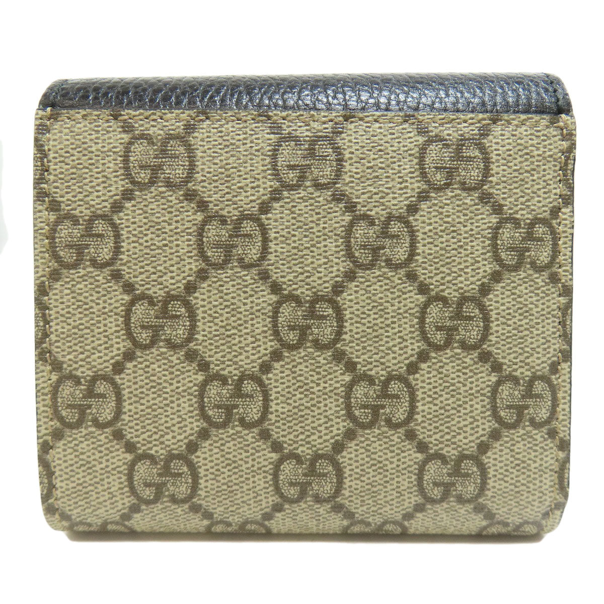 GUCCI Bifold Wallet 598587 leather black Double G Bicolor Medium Wallet Women Used Authentic