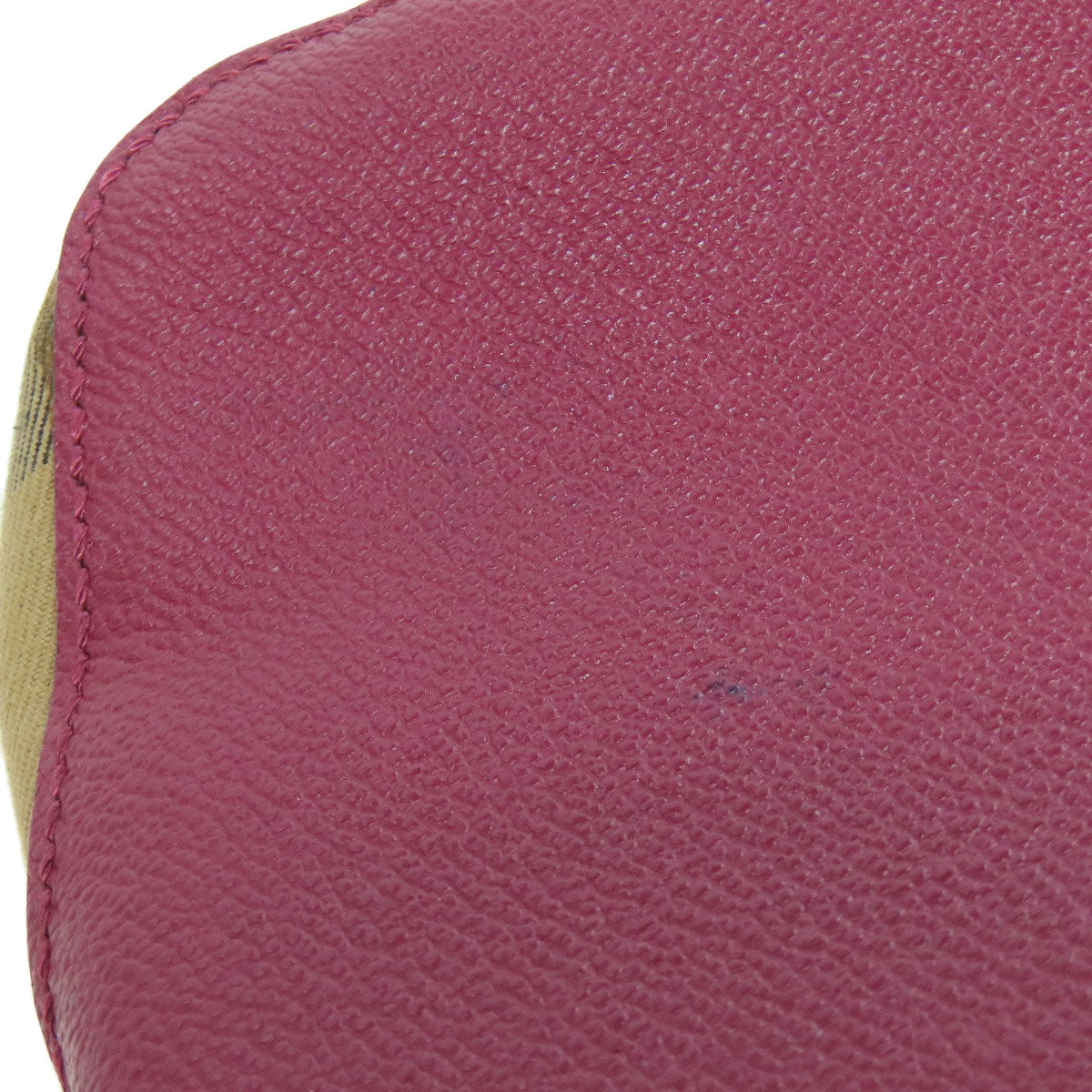 BURBERRY Shoulder Bag leather purple logo Women Used Authentic