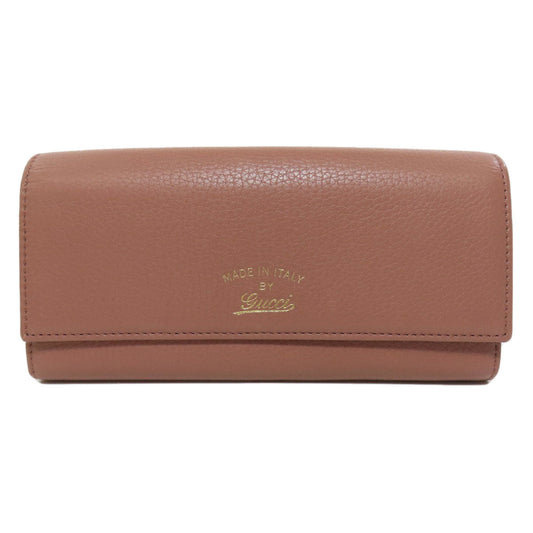 GUCCI Long Wallet Purse 376186 leather pink Swing Women Used Authentic